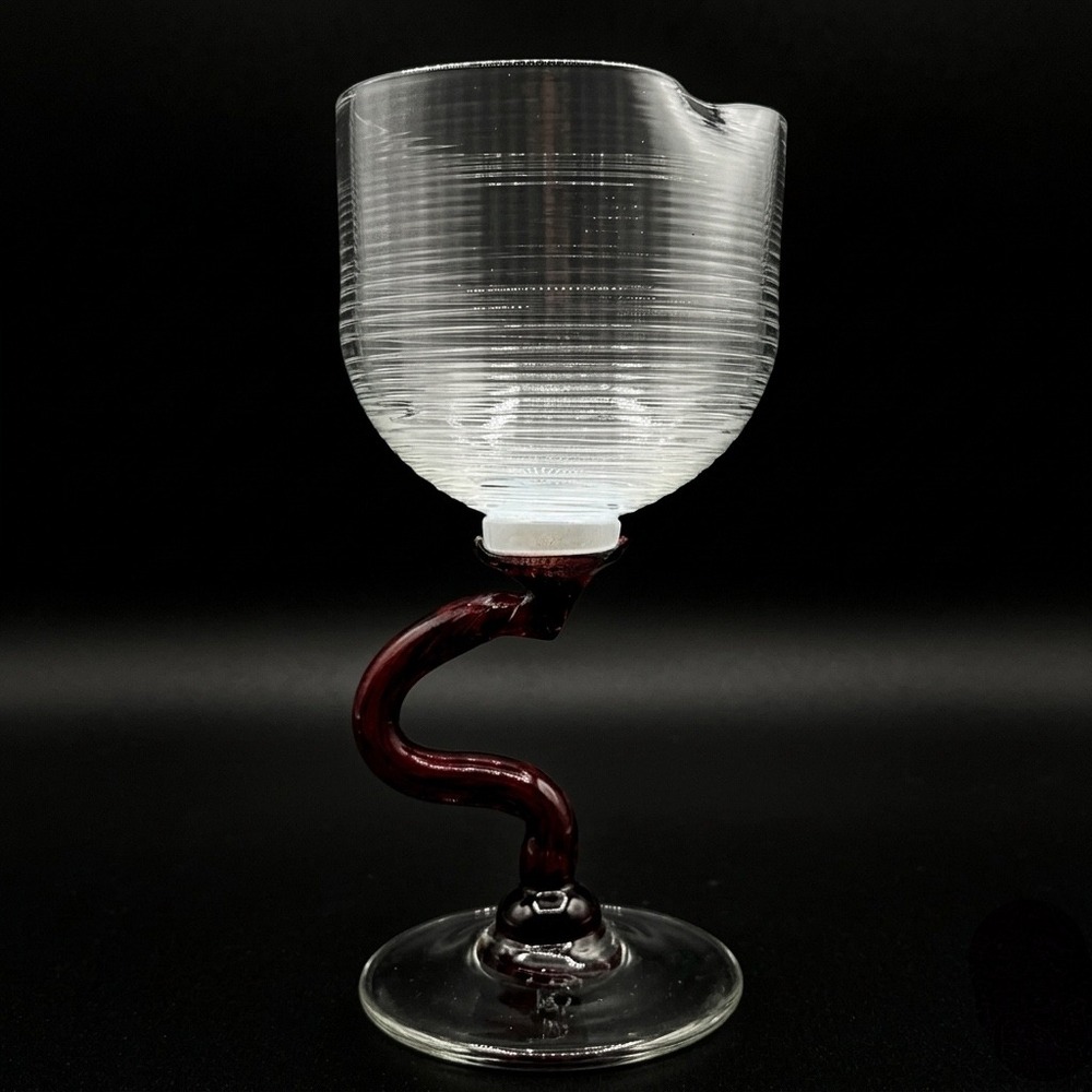 Master Studio Art Glass Serpentine Stem Mezza Filigrana Tasting Goblet - 1996